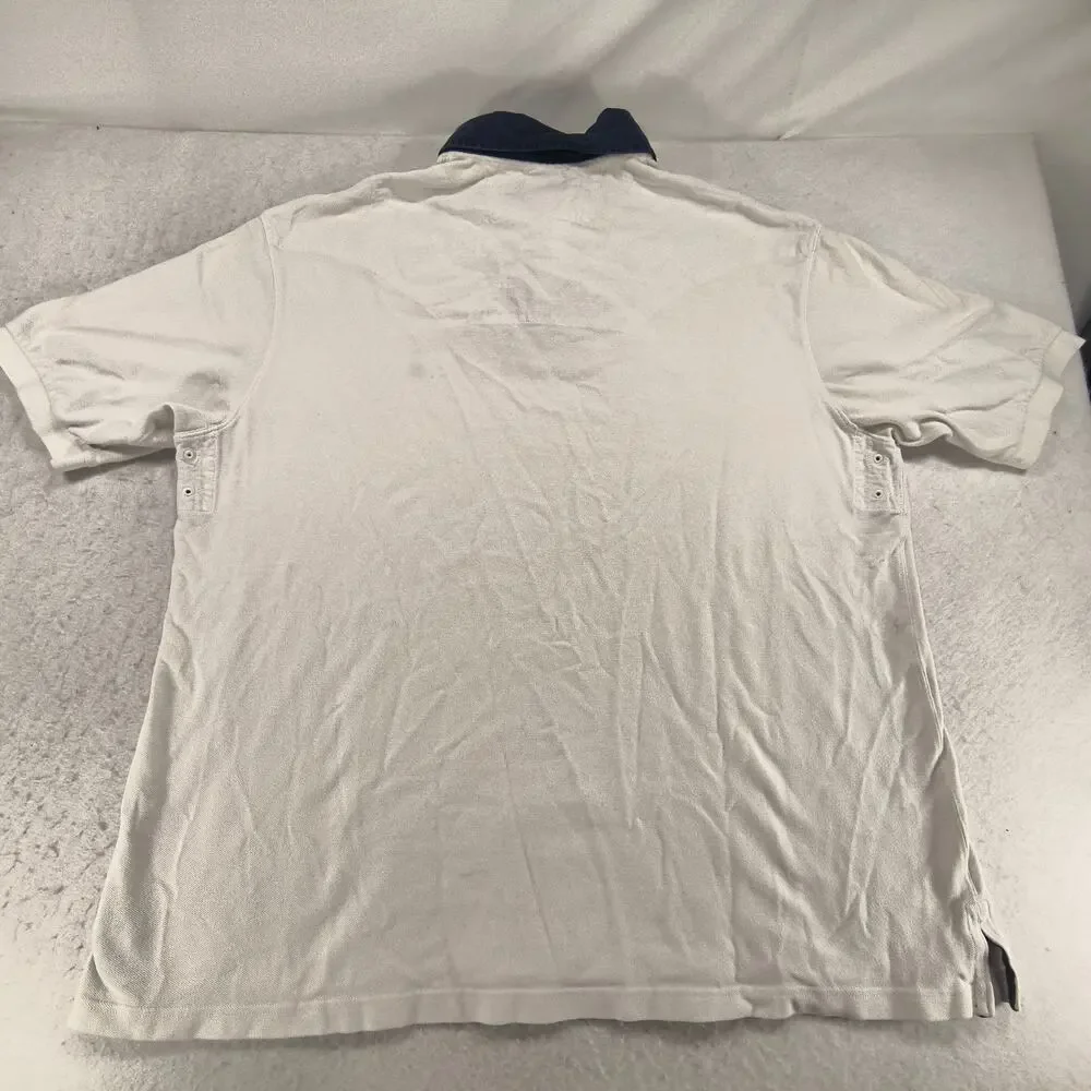 Polo by Ralph Lauren Collared Short Sleeve Polo Shirt Mens Size 2XLT White Navy